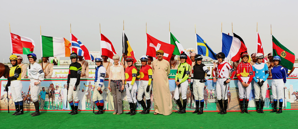 Brigadier-General-Abdul-Razak-Al-Shahwarzi-with-the-Lady-Riders-presenting-there-home-countries